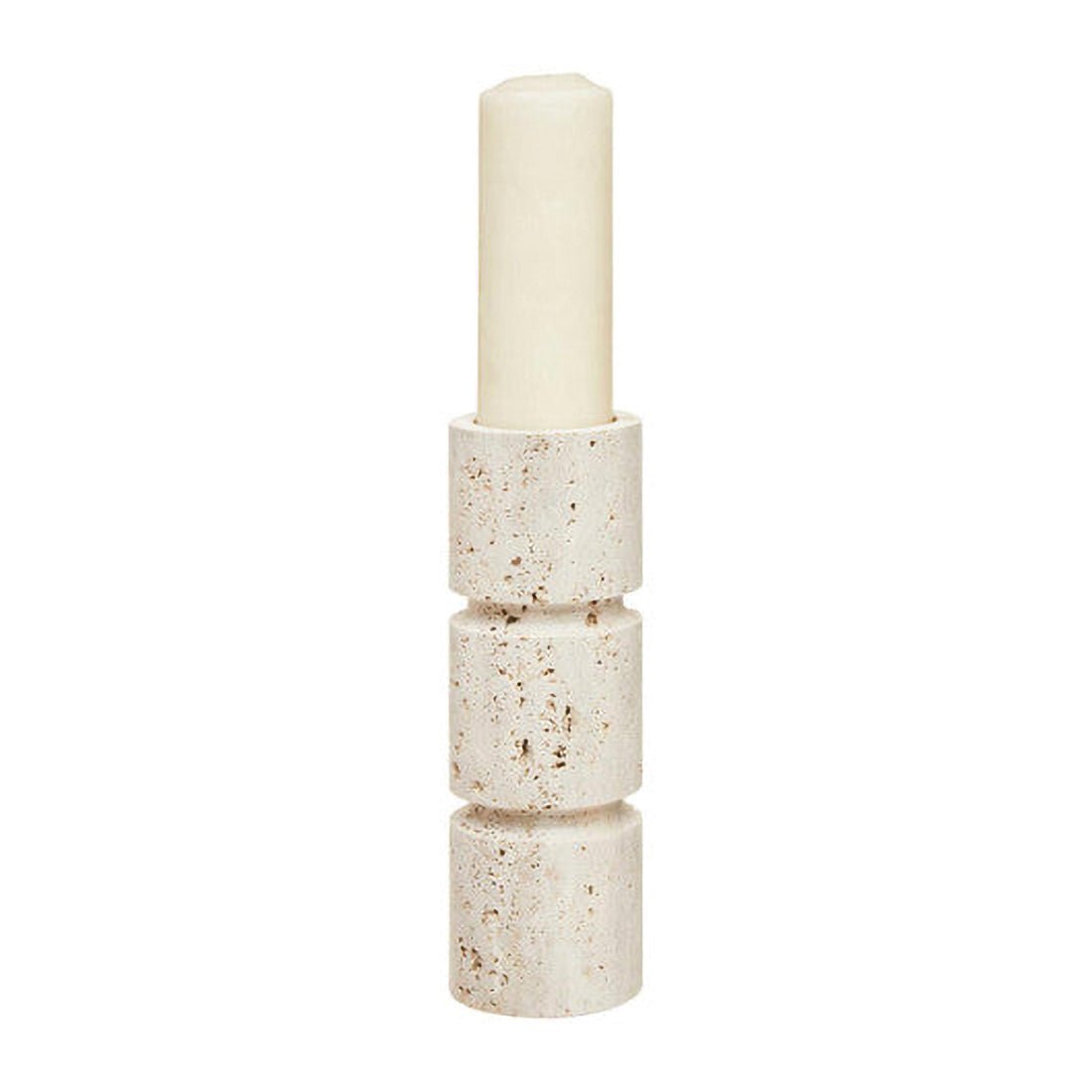 Tibor Travertine Small Candle Holder