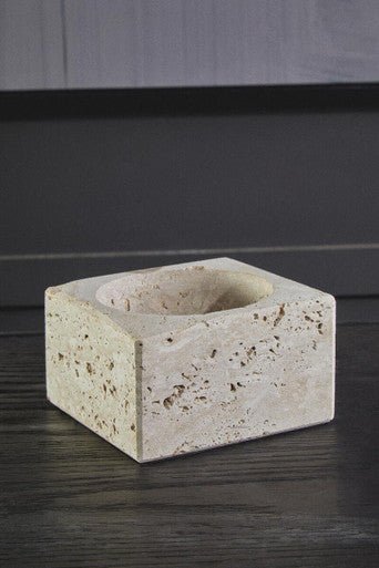 Tibor Travertine Square Decorative Bowl