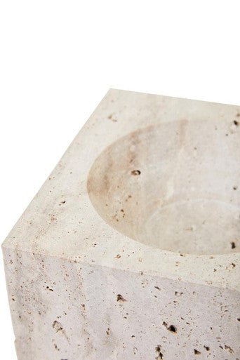 Tibor Travertine Square Decorative Bowl