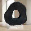 Tibor Black Mango Wood Sculpture With Travertine Base