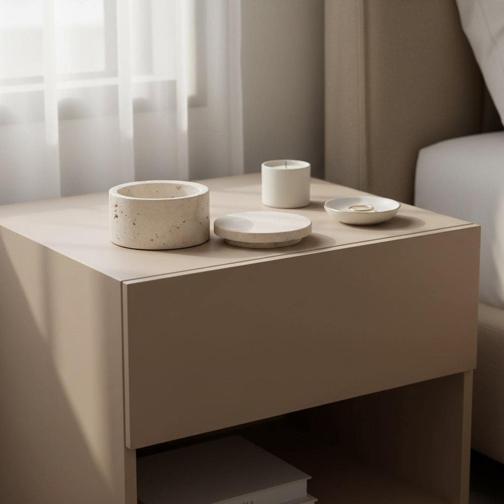 Tibor Travertine Round Trinket Box