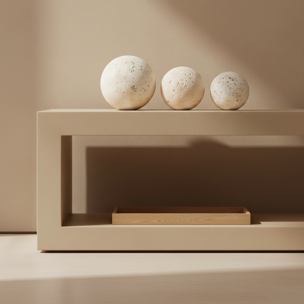 Tibor Travertine Set of 3 Deco Balls