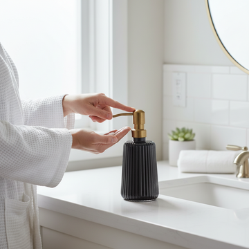 Ticino Brittany Black Glass Lotion Dispenser