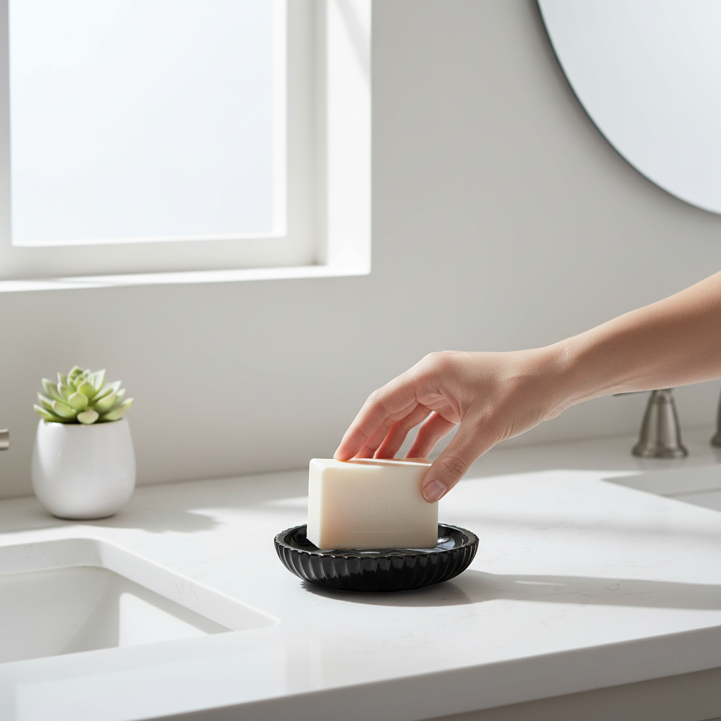 Ticino Brittany Black Glass Soap Dish