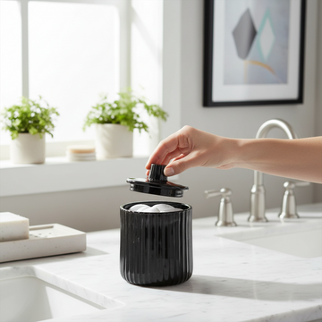 Ticino Brittany Black Glass Storage Jar