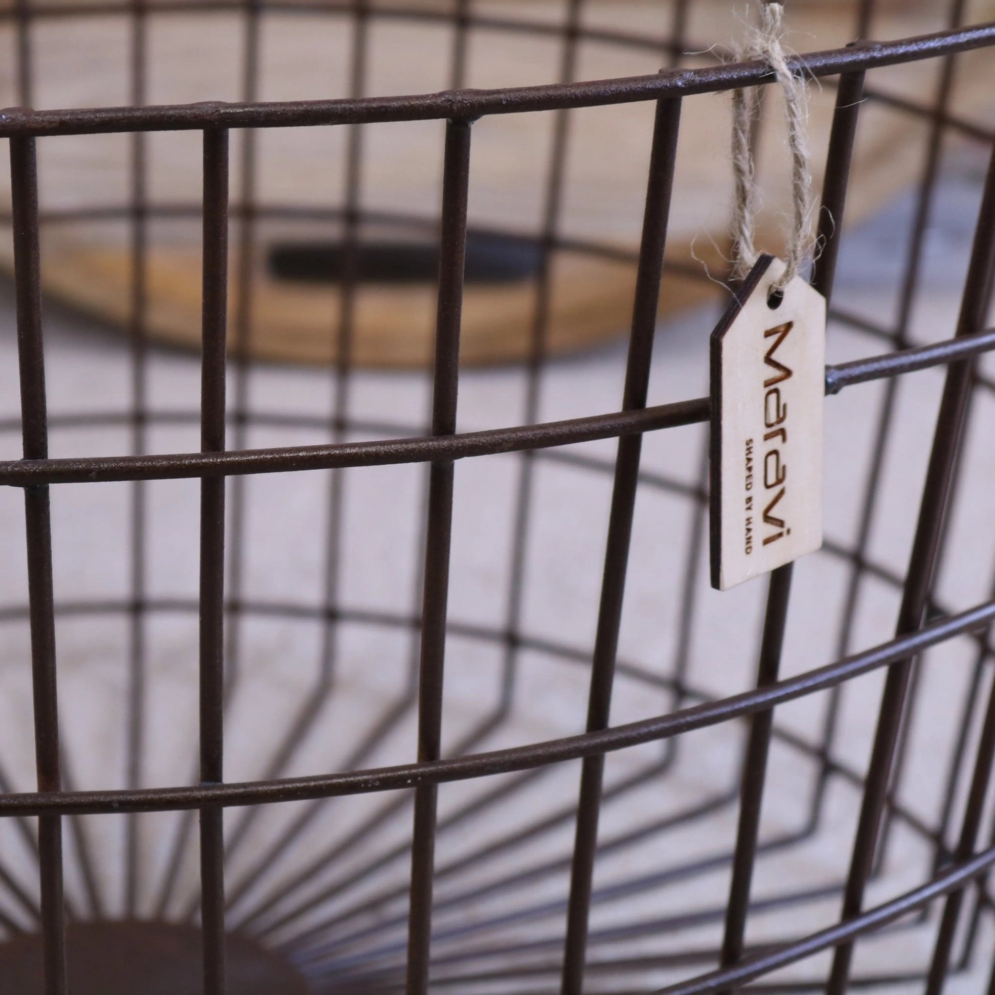 Tilpi Industrial Basket Table With Wood Lid