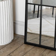 Tomi - Full Length Black Metal Arched Lattice Window Mirror - 150cm x 60cm.