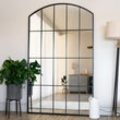 Tomi - Full Length Black Metal Arched Lattice Window Mirror - 200cm x 120cm
