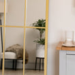 Tomi - Full Length Gold Metal Arched Lattice Window Mirror - 180cm x 90cm