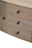 Torello Three Drawer Grey Mango Wood Sideboard