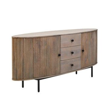 Torello Three Drawer Grey Mango Wood Sideboard
