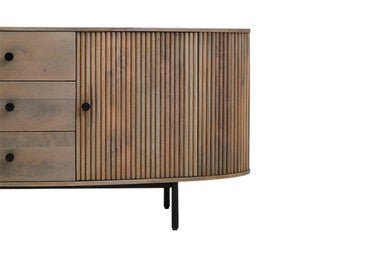 Torello Three Drawer Grey Mango Wood Sideboard