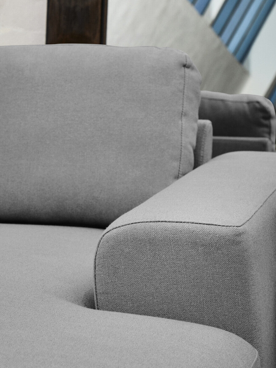 Toulon 3 Seat Grey Fabric Right Chaise Sofa