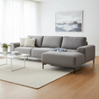 Toulon 3 Seat Grey Fabric Right Chaise Sofa