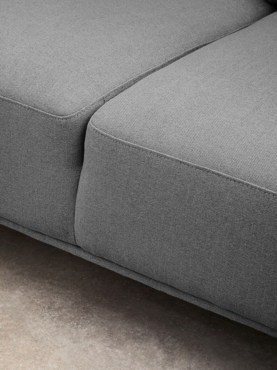 Toulon 3 Seat Grey Fabric Right Chaise Sofa