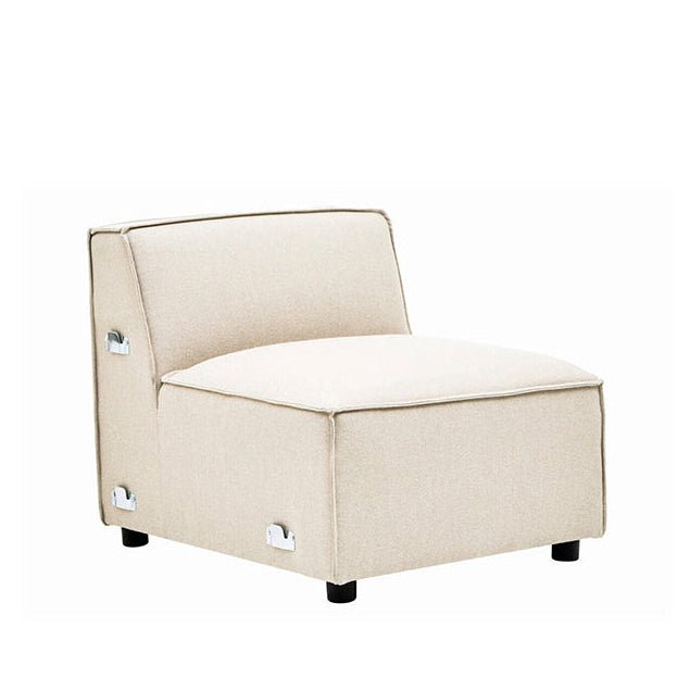 Toulouse Cream Fabric Armless Sofa.