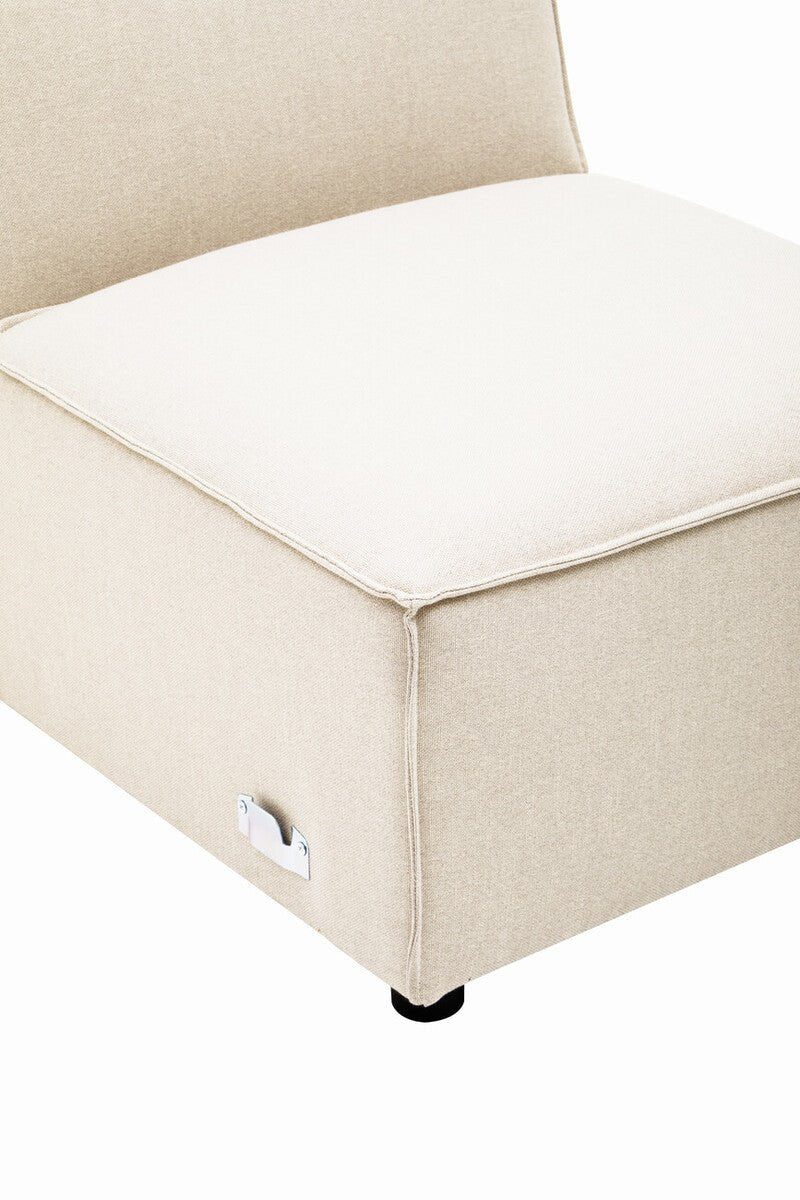 Toulouse Cream Fabric Armless Sofa.