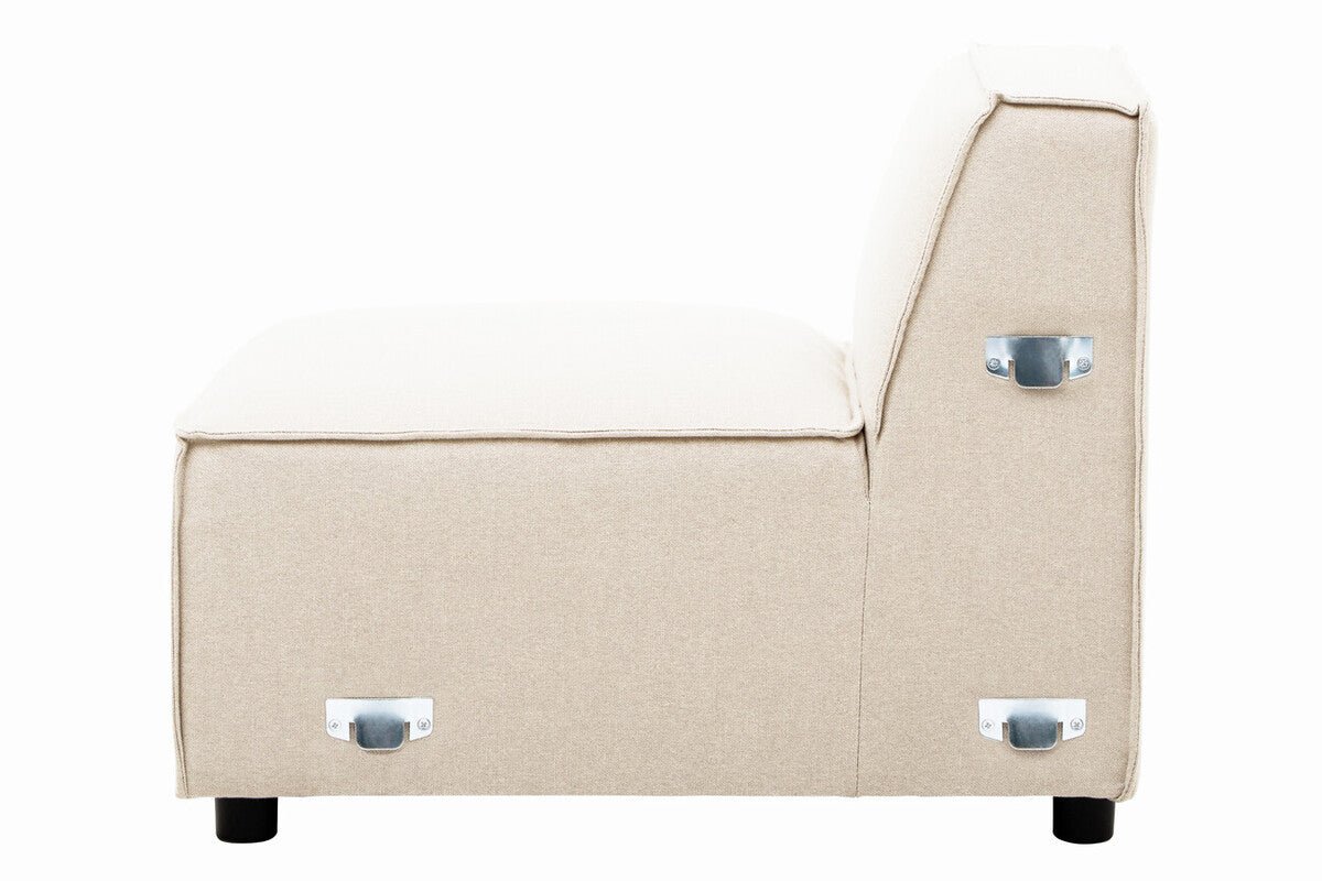 Toulouse Cream Fabric Armless Sofa.