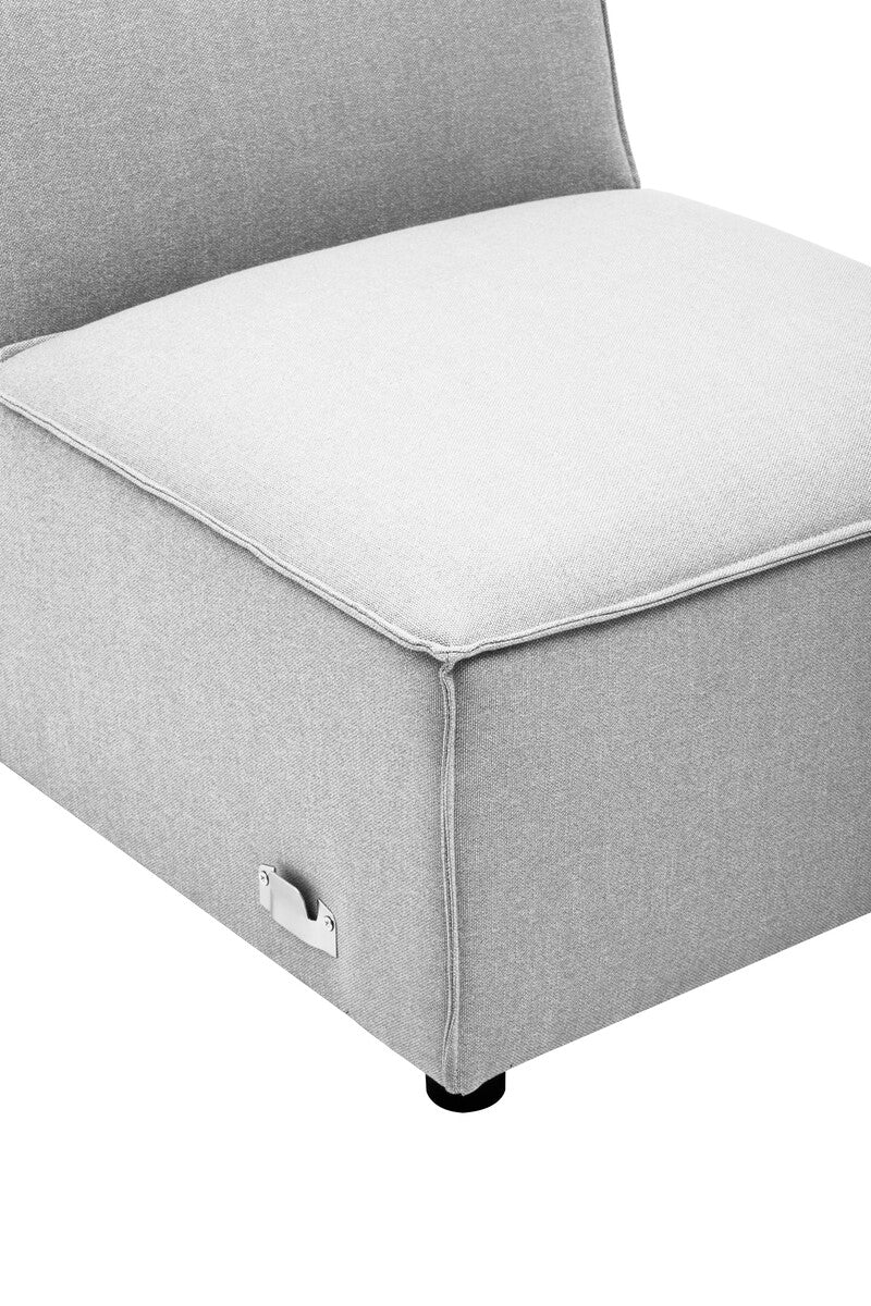 Toulouse Grey Fabric Armless Sofa