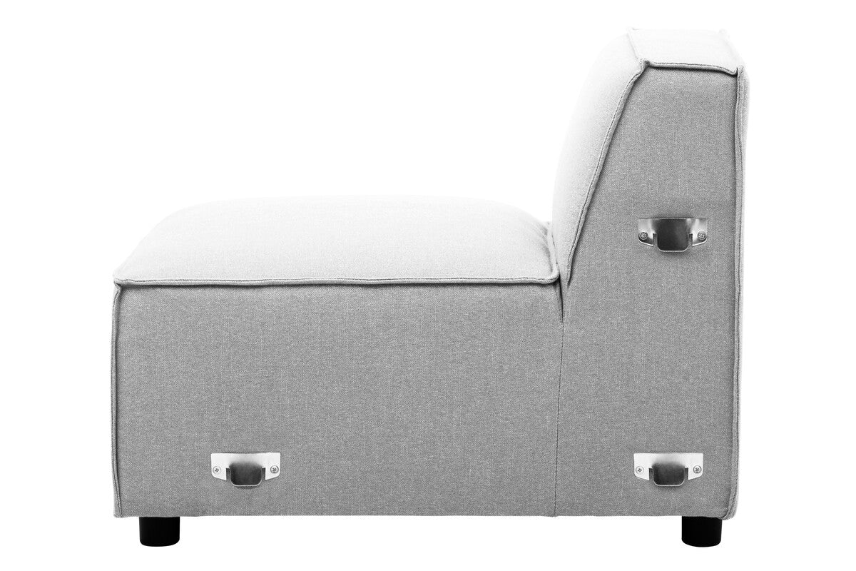 Toulouse Grey Fabric Armless Sofa