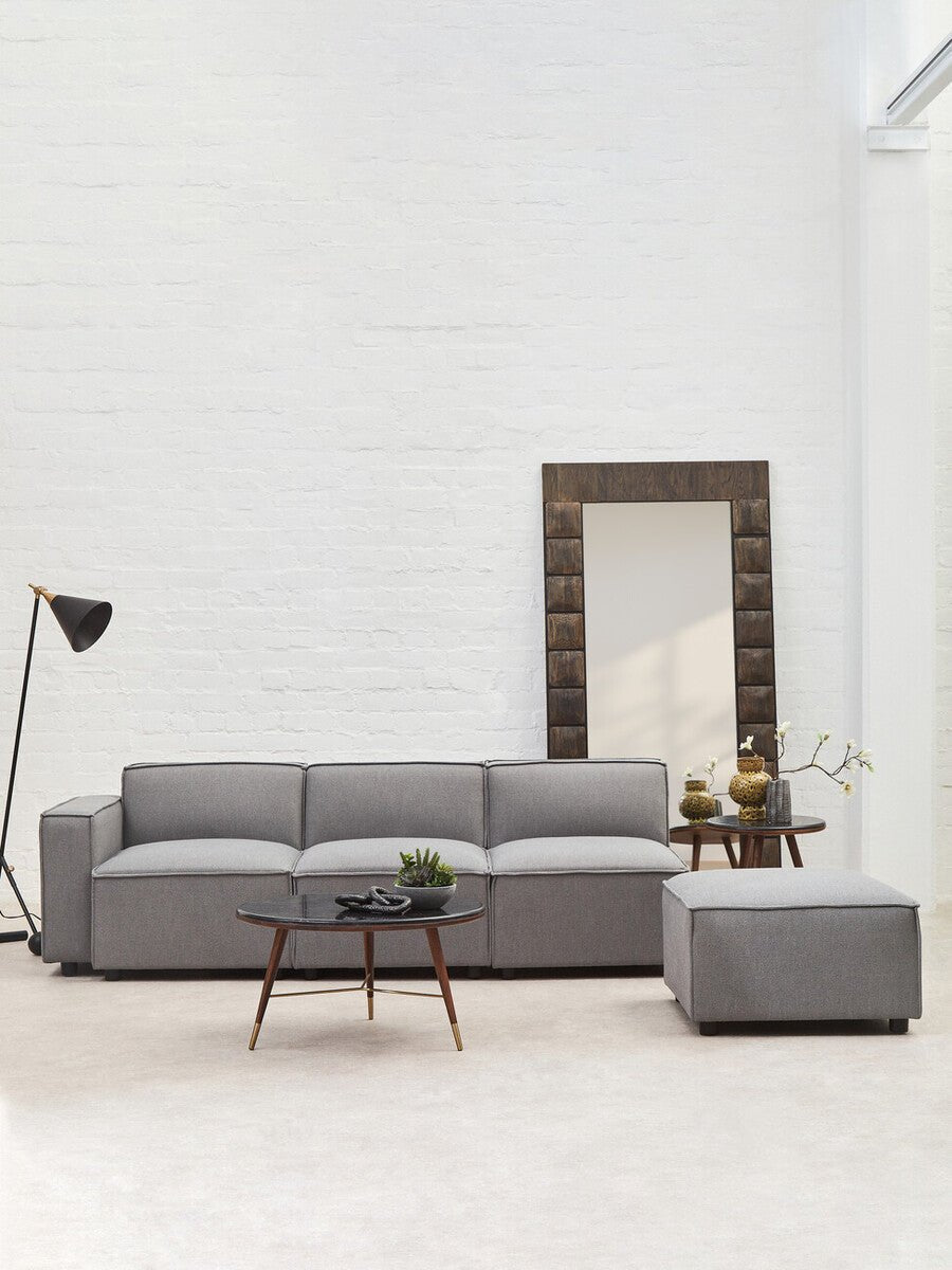 Toulouse Grey Fabric Armless Sofa