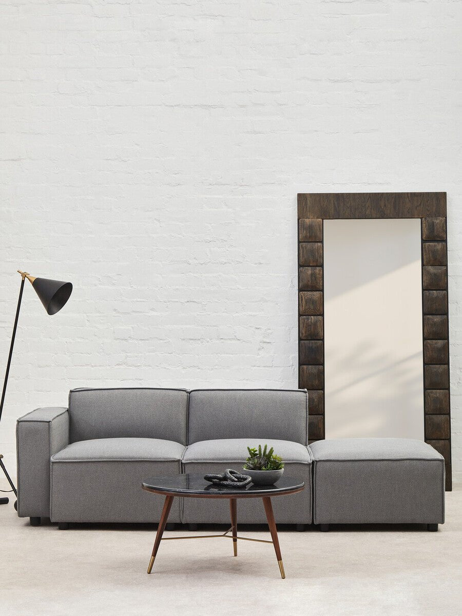 Toulouse Grey Fabric Armless Sofa