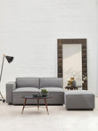 Toulouse Grey Fabric Armless Sofa