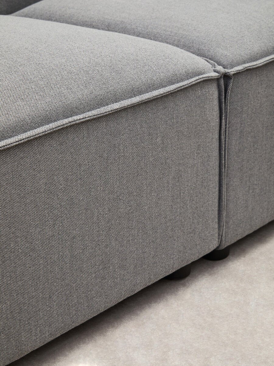 Toulouse Grey Fabric Sofa Ottoman