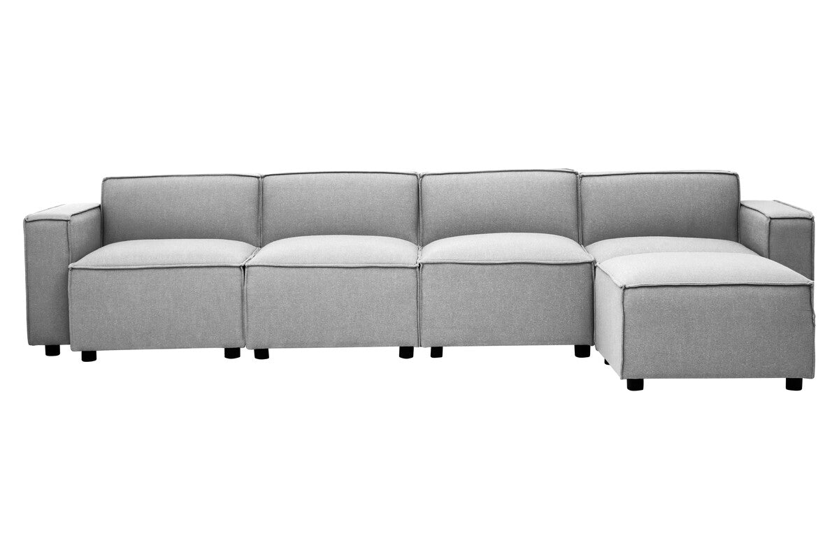 Toulouse Grey Fabric Sofa Ottoman
