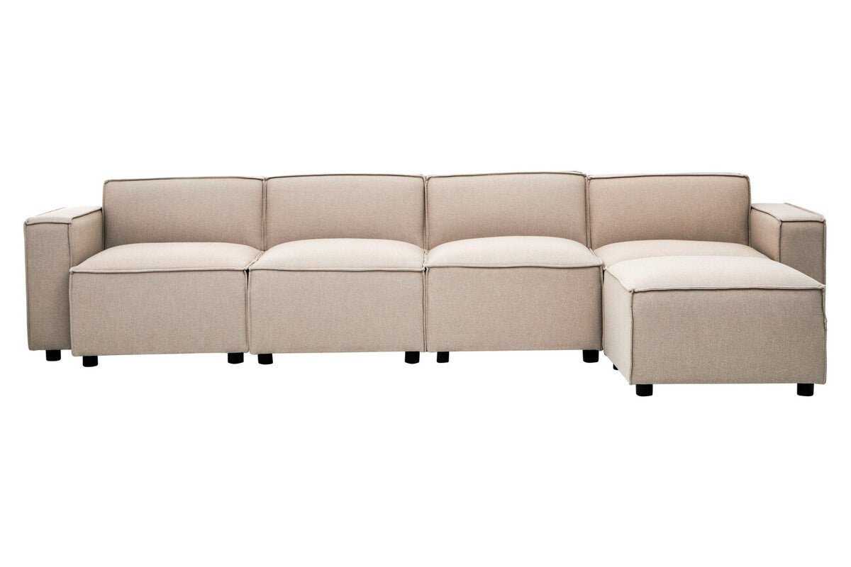 Toulouse Natural Fabric Armless Sofa