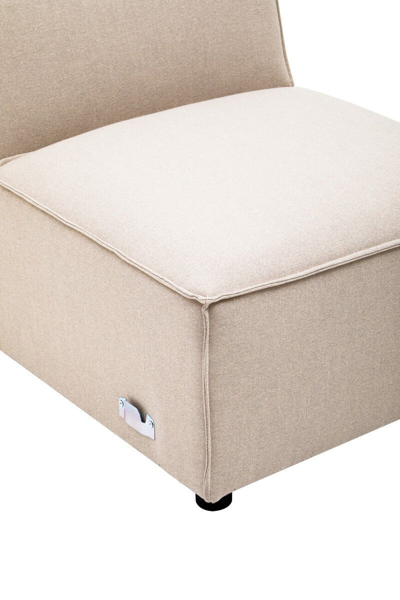 Toulouse Natural Fabric Armless Sofa