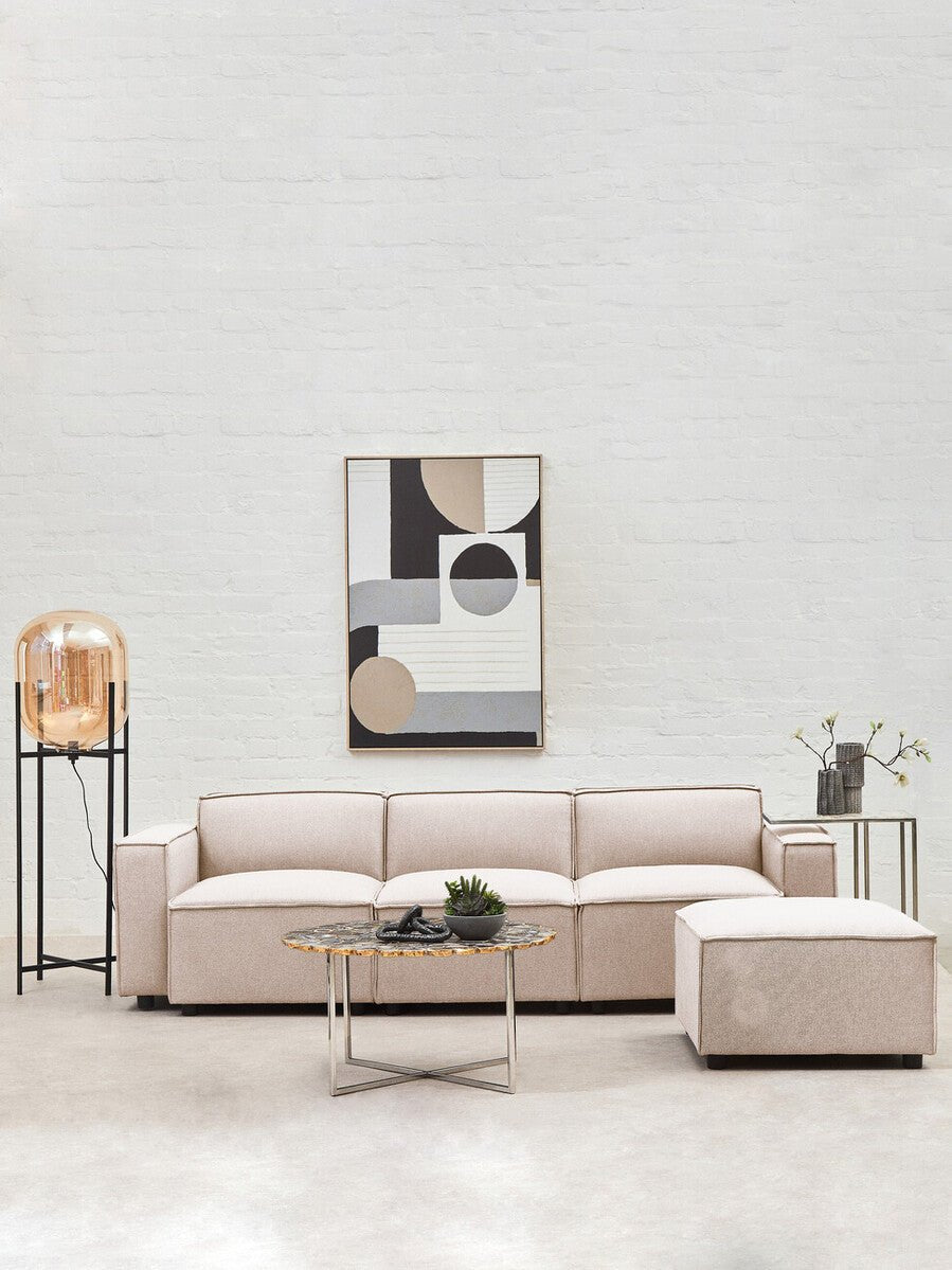 Toulouse Natural Fabric Armless Sofa