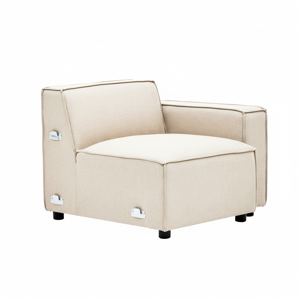 Toulouse Cream Fabric Left Arm Sofa