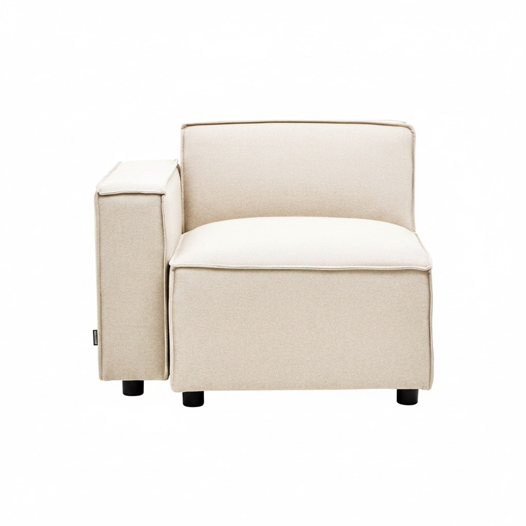 Toulouse Cream Fabric Right Arm Sofa