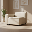 Toulouse Cream Fabric Right Arm Sofa