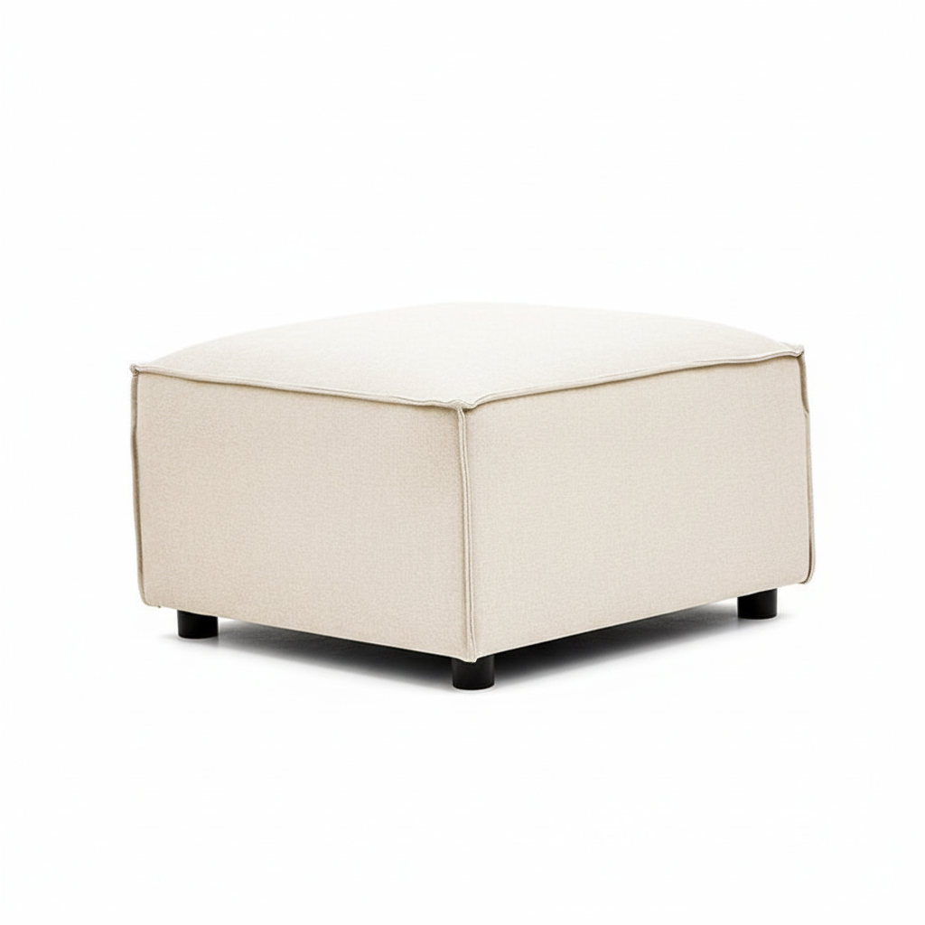 Toulouse Cream Fabric Sofa Ottoman