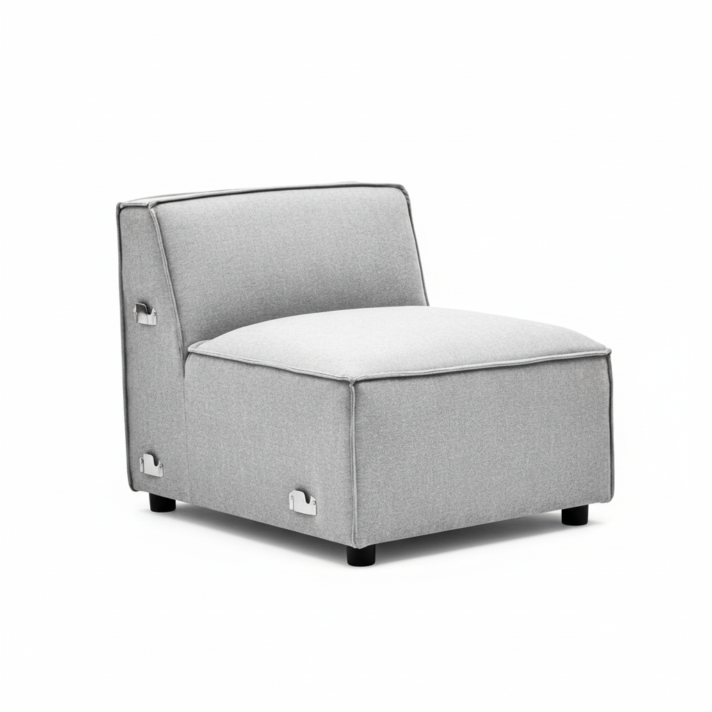 Toulouse Grey Fabric Armless Sofa