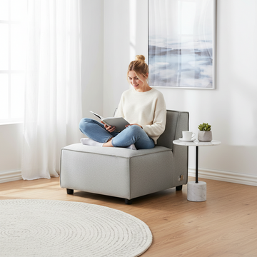 Toulouse Grey Fabric Armless Sofa