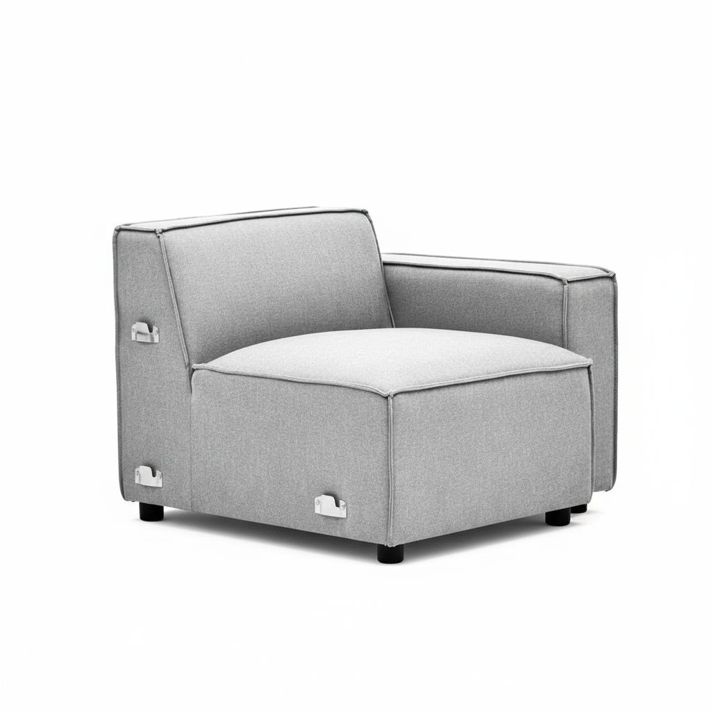 Toulouse Grey Fabric Left Arm Sofa