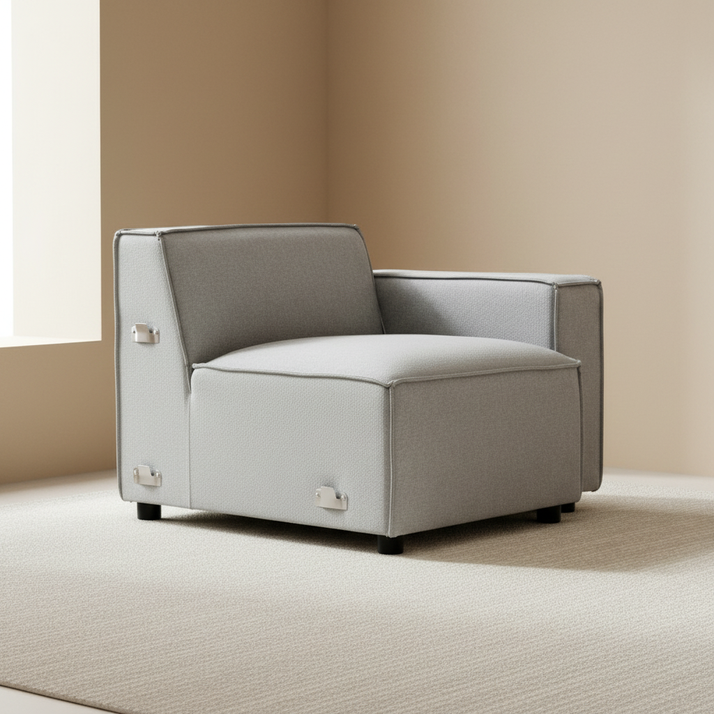 Toulouse Grey Fabric Left Arm Sofa