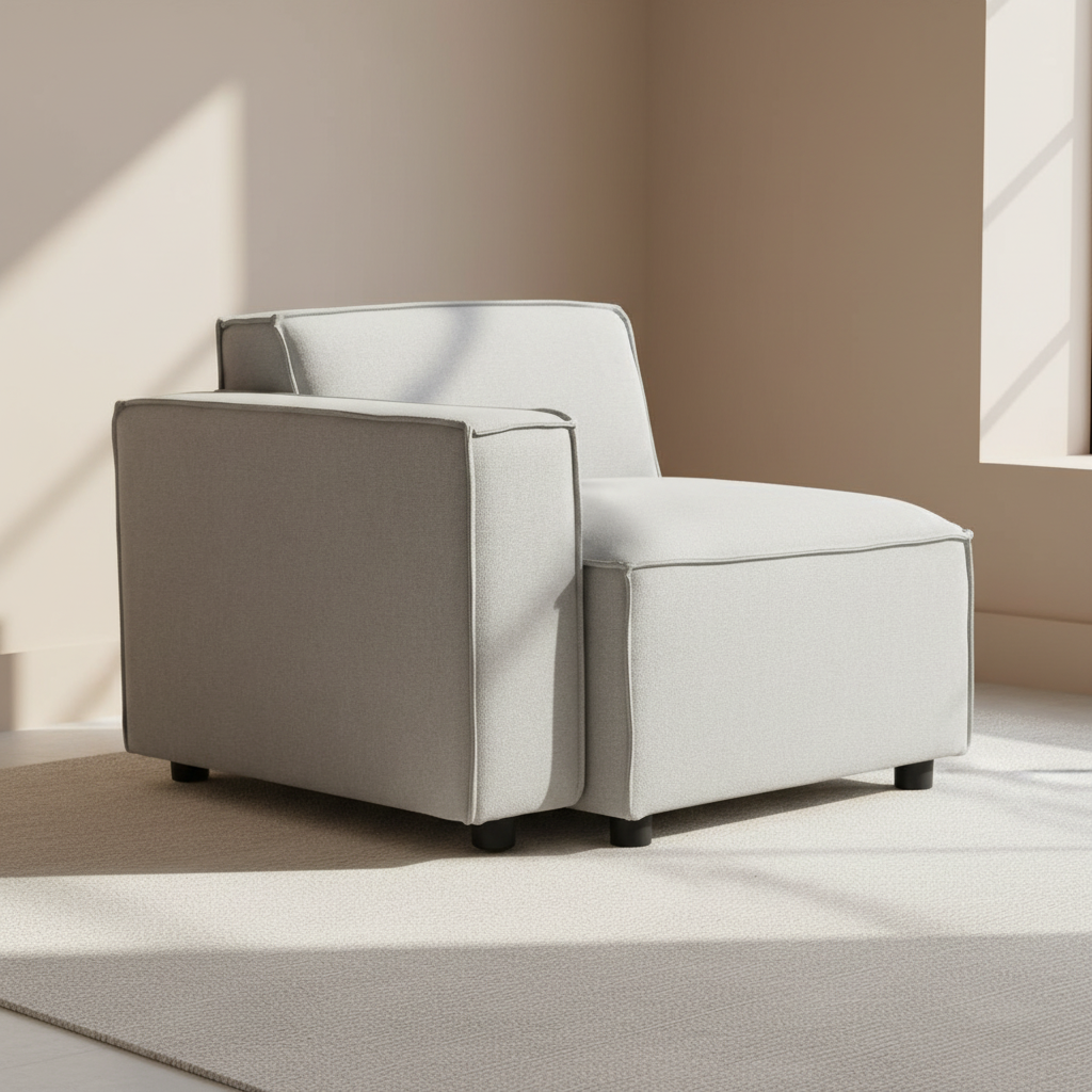 Toulouse Grey Fabric Right Arm Sofa