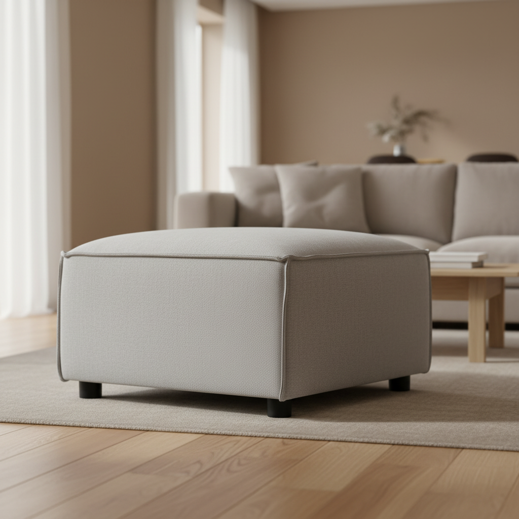 Toulouse Grey Fabric Sofa Ottoman