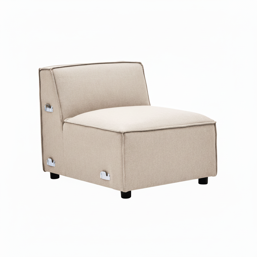 Toulouse Natural Fabric Armless Sofa