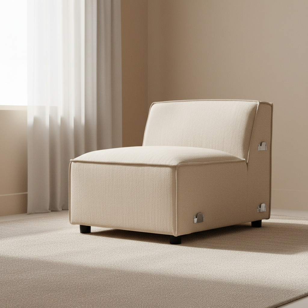 Toulouse Natural Fabric Armless Sofa