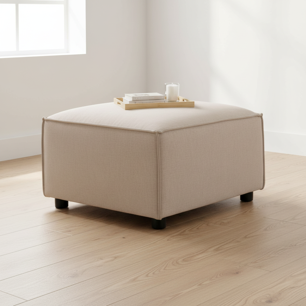 Toulouse Natural Fabric Sofa Ottoman