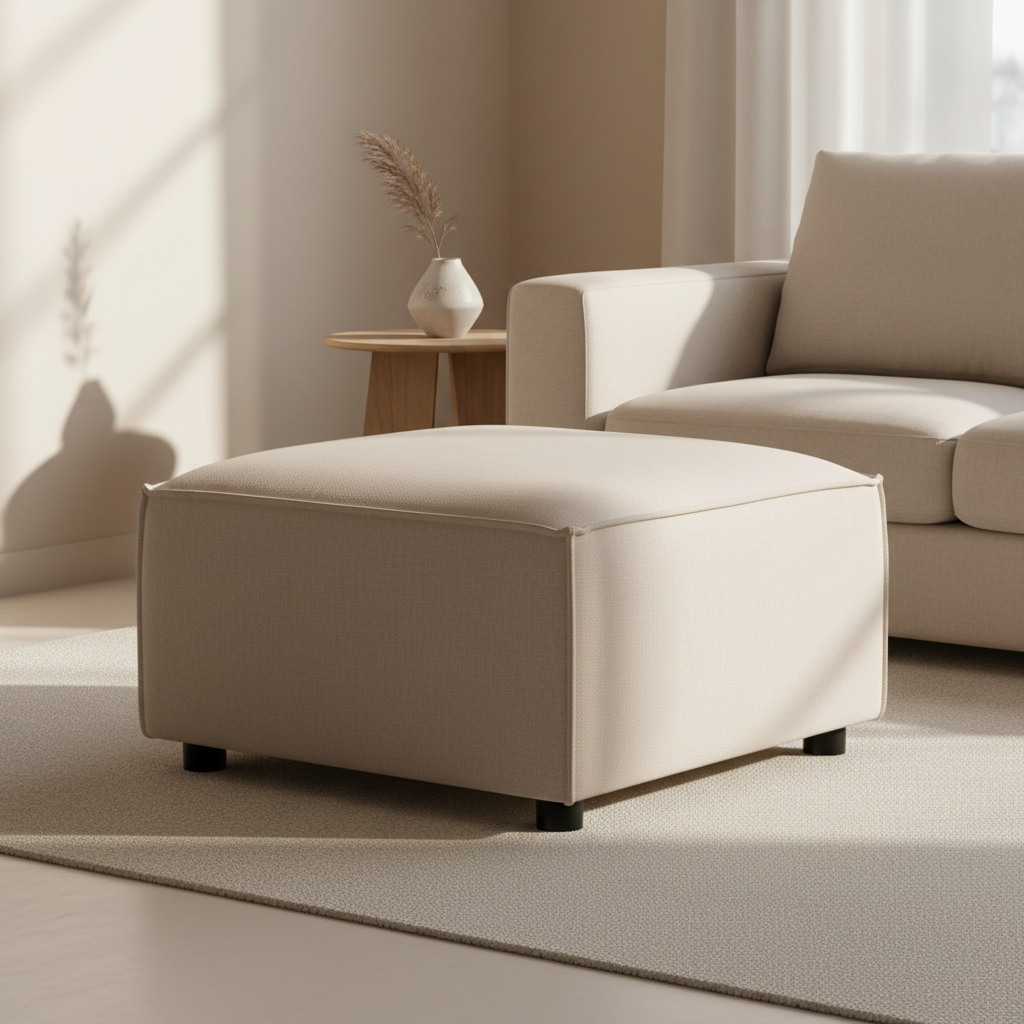 Toulouse Natural Fabric Sofa Ottoman