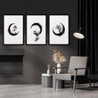 Traditional Japanese Wall Art | Enso Circle Ink Brush Zen wall art displayed on a wall in a styled room — view 2