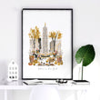 Travel Poster New York Central Park Empire State 