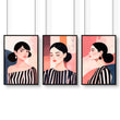 Trendy Wall Art For Bedroom | Set of 3 Boho Women Wall art Prints