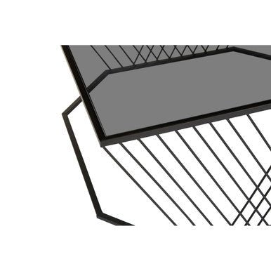 Trento Coffee Table With Grey Glass Top